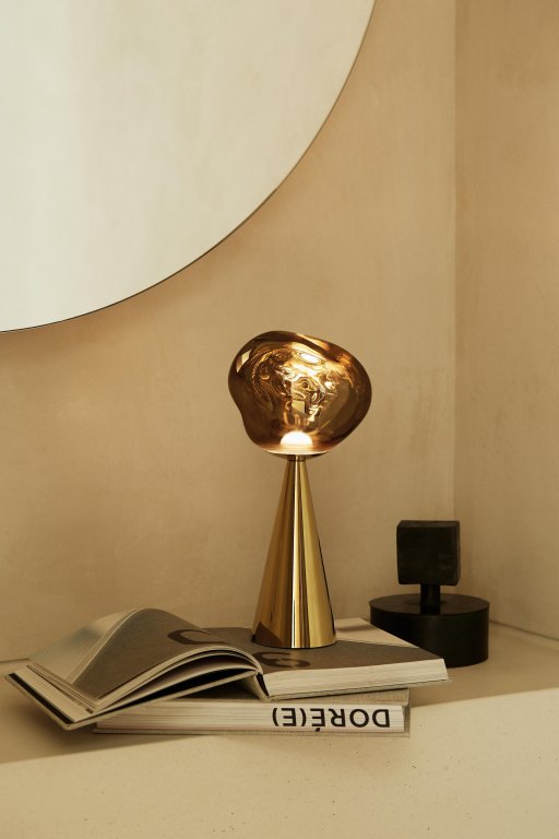 Tom Dixon Melt tafellamp LED oplaadbaar goud