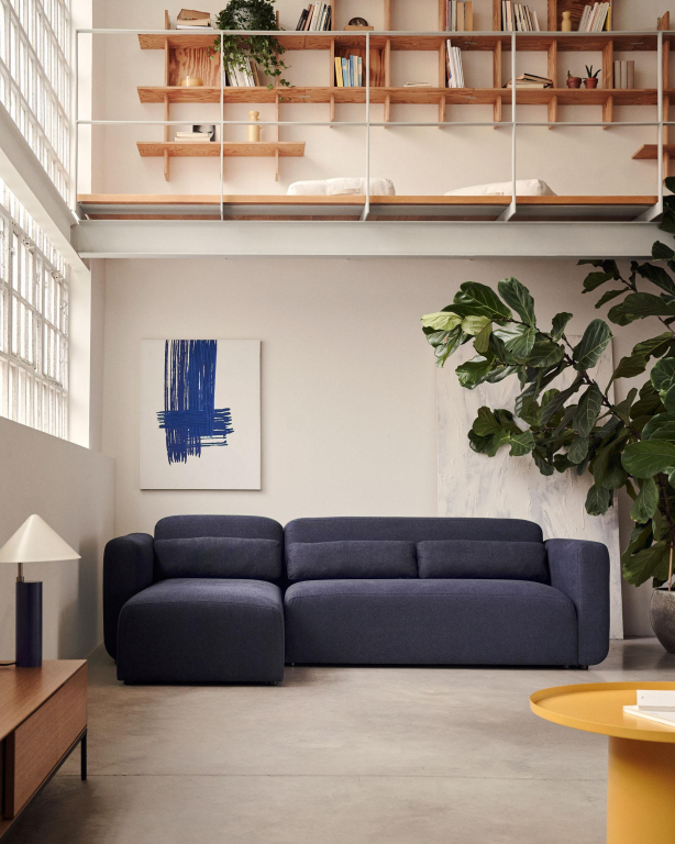 Kave Home Neom footrest 75x64 Blauw