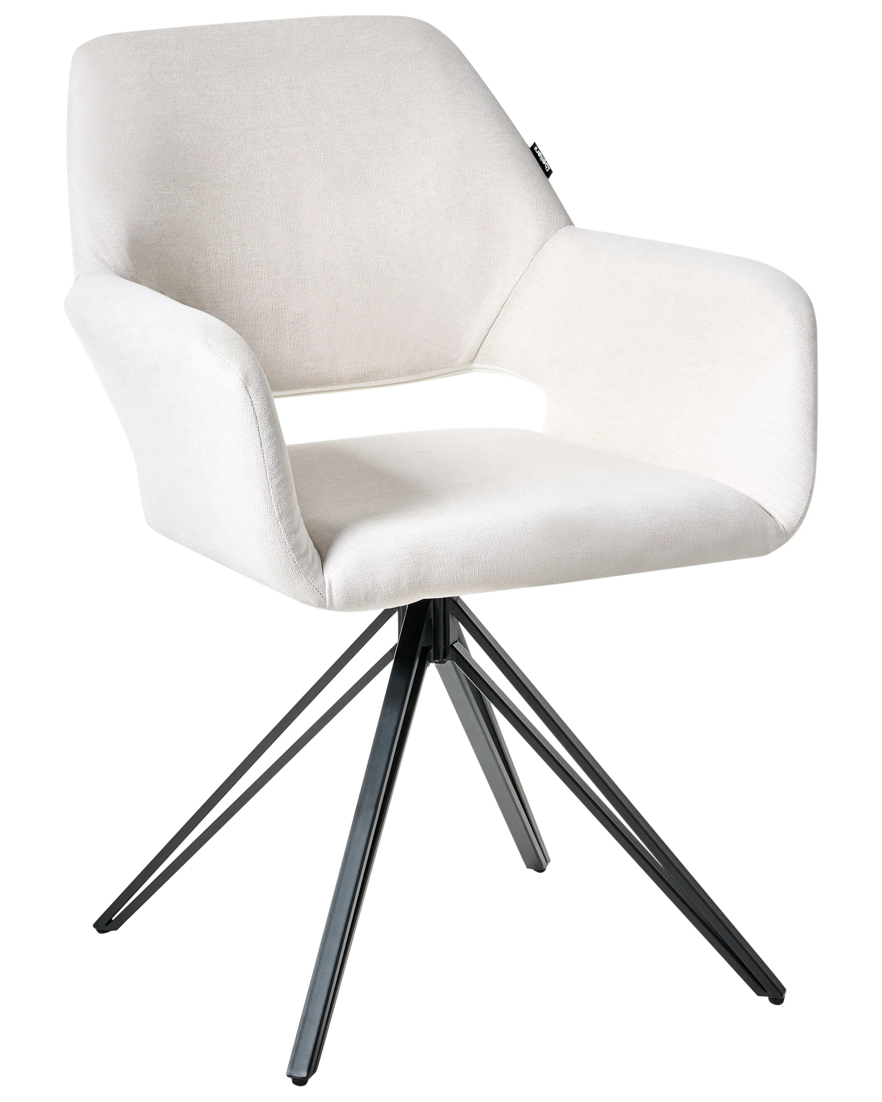 Set van 2 eetkamerstoelen CINEY Stof Gebroken wit