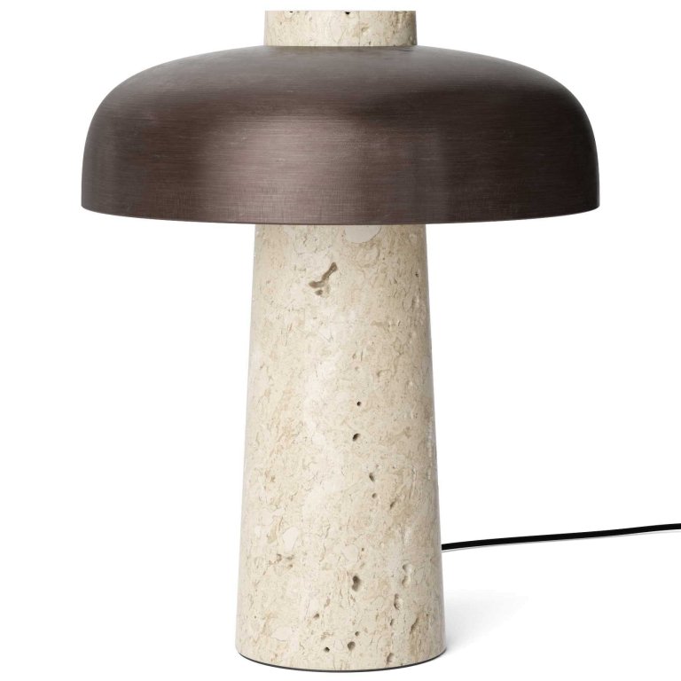 Audo Copenhagen Reverse tafellamp LED travertine/brons