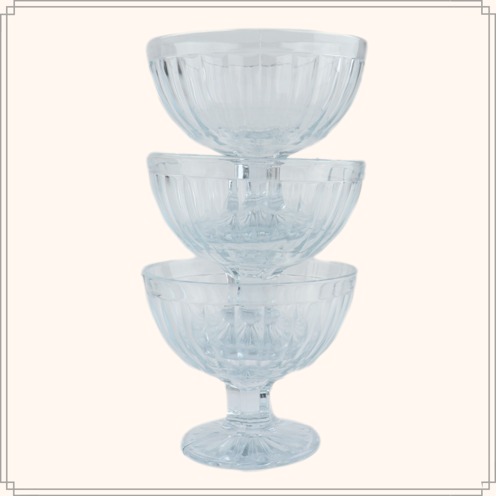 OTIX Dessert schaaltjes Ijscoupe Ijsbeker Set van 3 Glas 200 ml