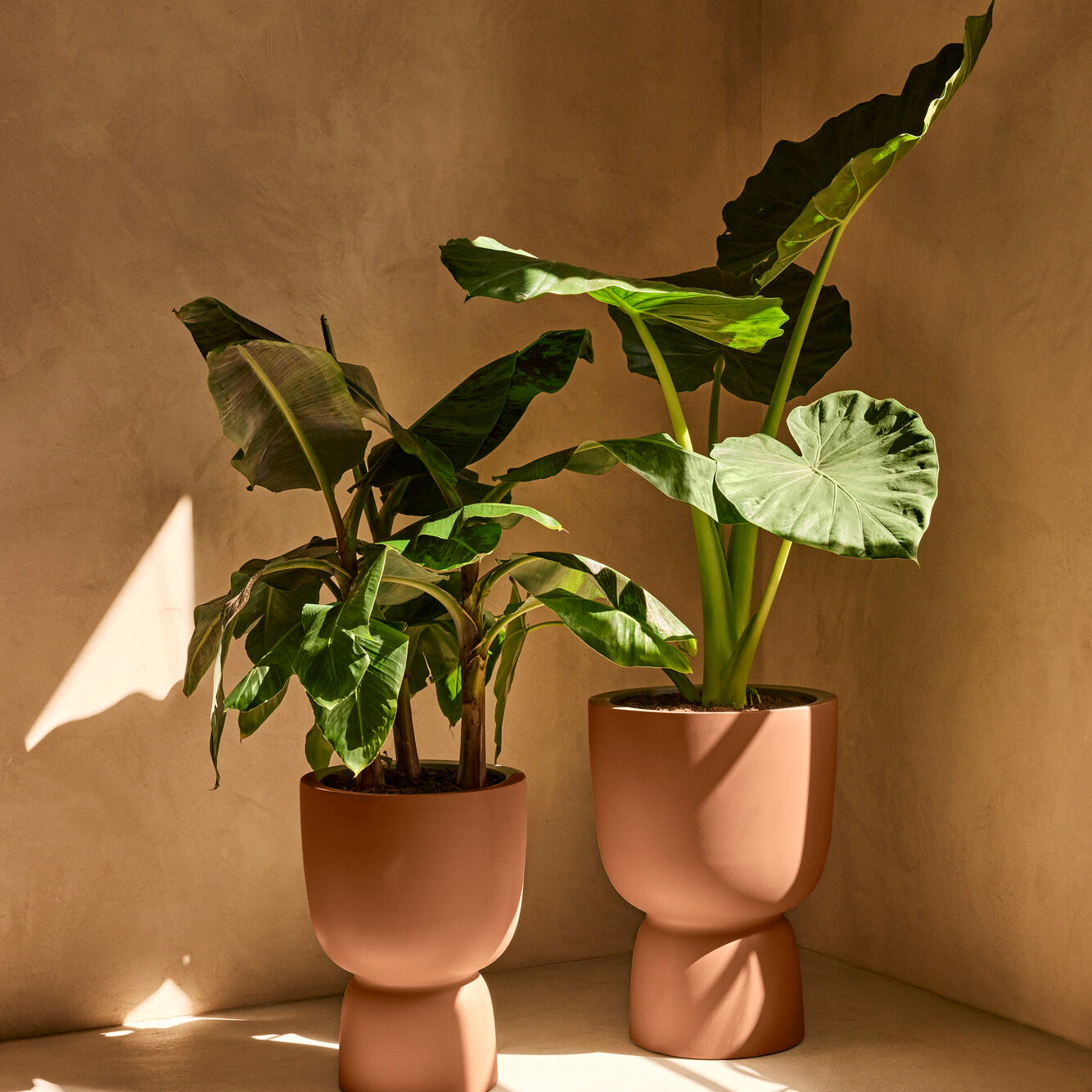 Elho Amber Coupe Round 41 - Karamel - L 41 x B  x H 58 cm - Binnen en Buiten - 100% gerecycled kunststof