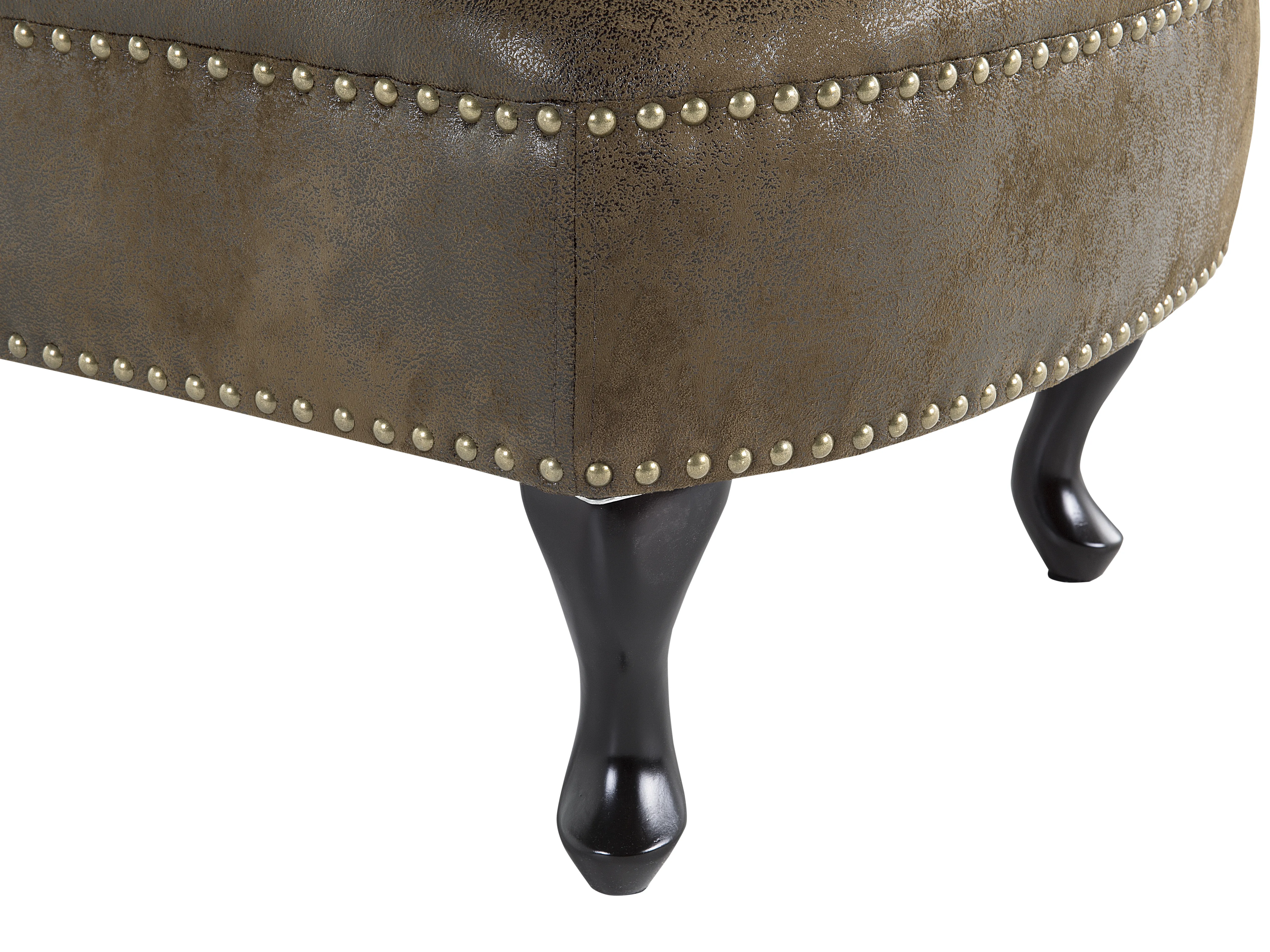 Linkszijdige chaise longue NIMES Kunstsuède Donkerbruin