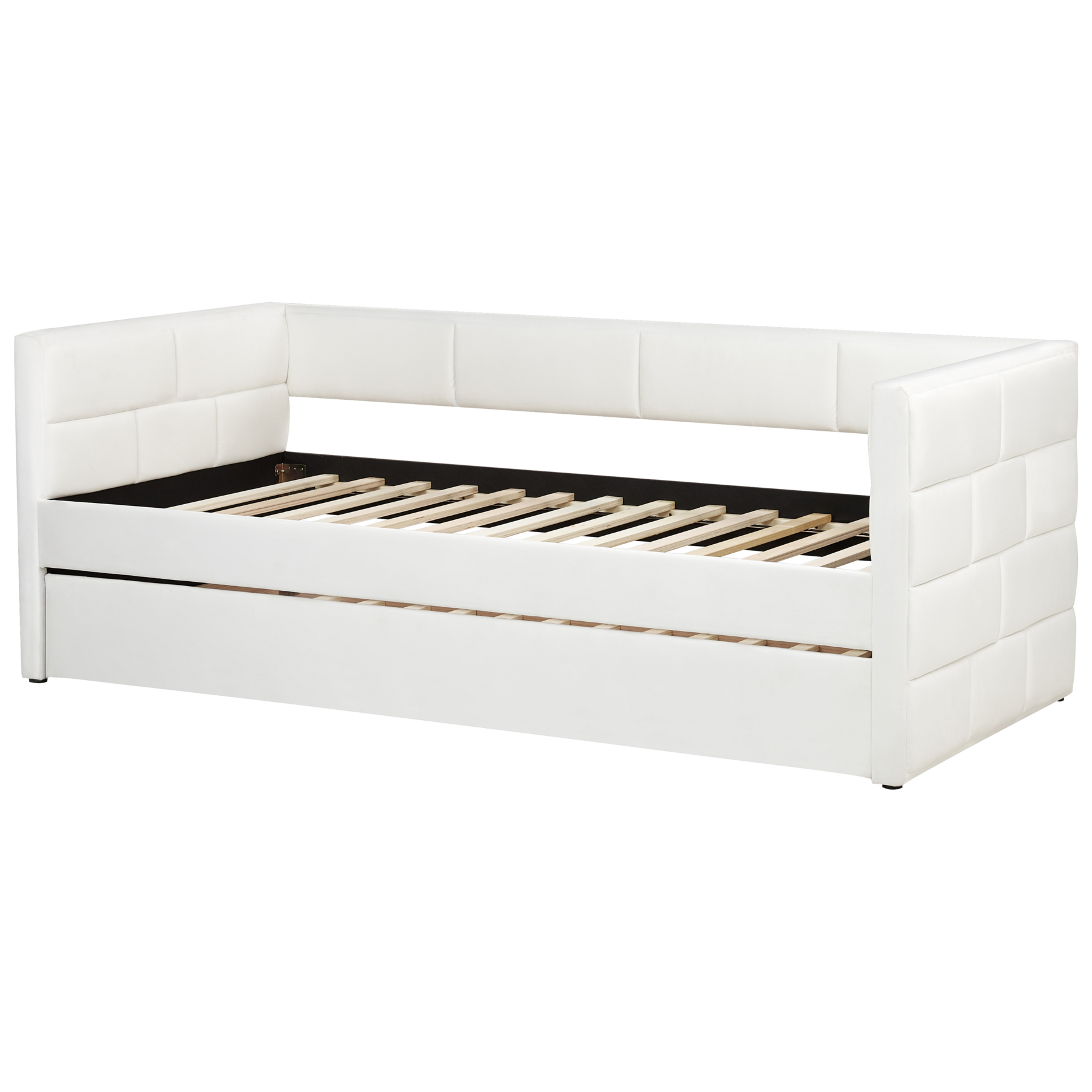 Beliani - CHAVONNE - Slaapbank - Gebroken wit - 90 x 200 cm - Fluweel