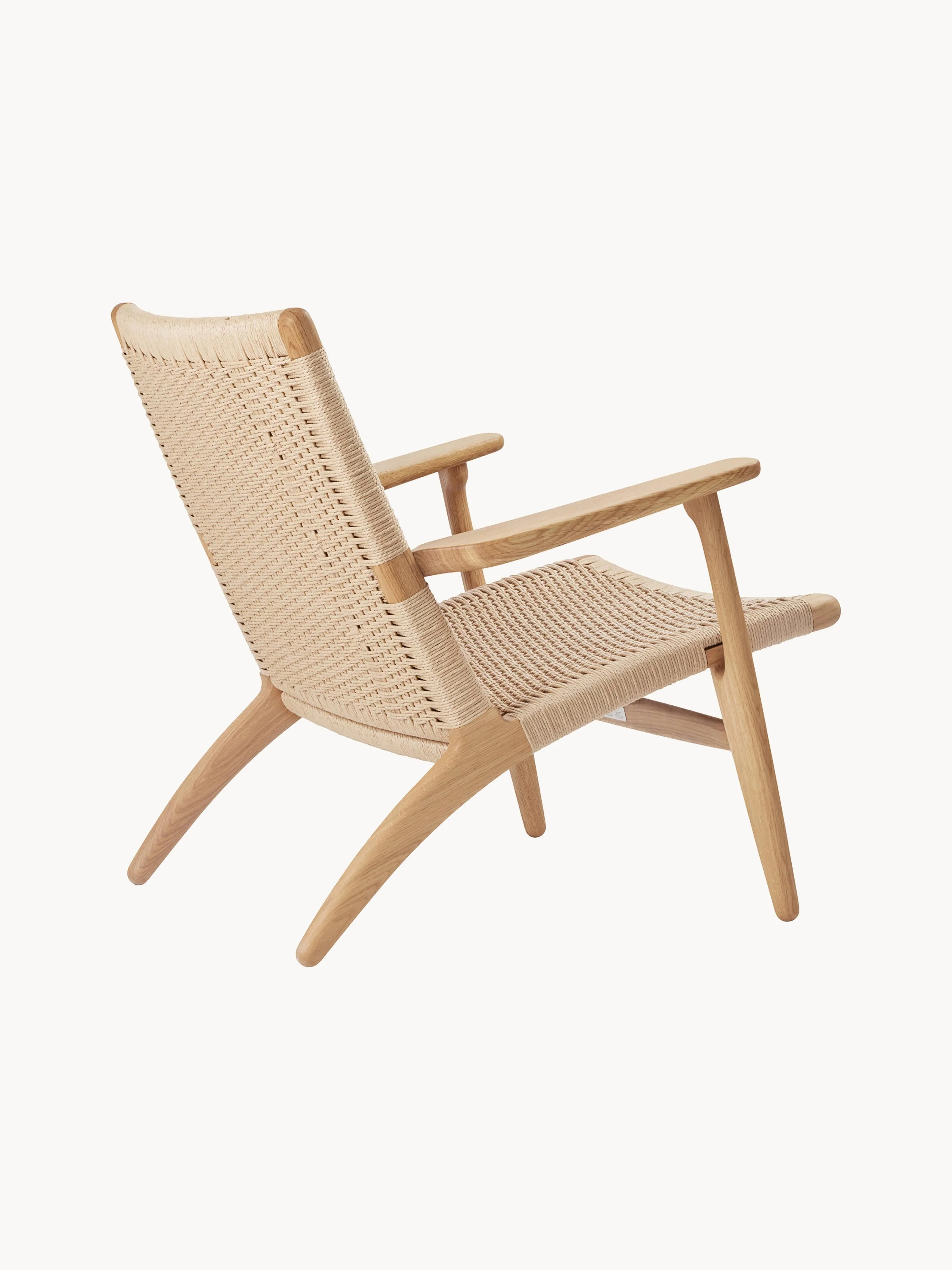 Loungefauteuil CH25 met handgevlochten zitvlak en rugleuning