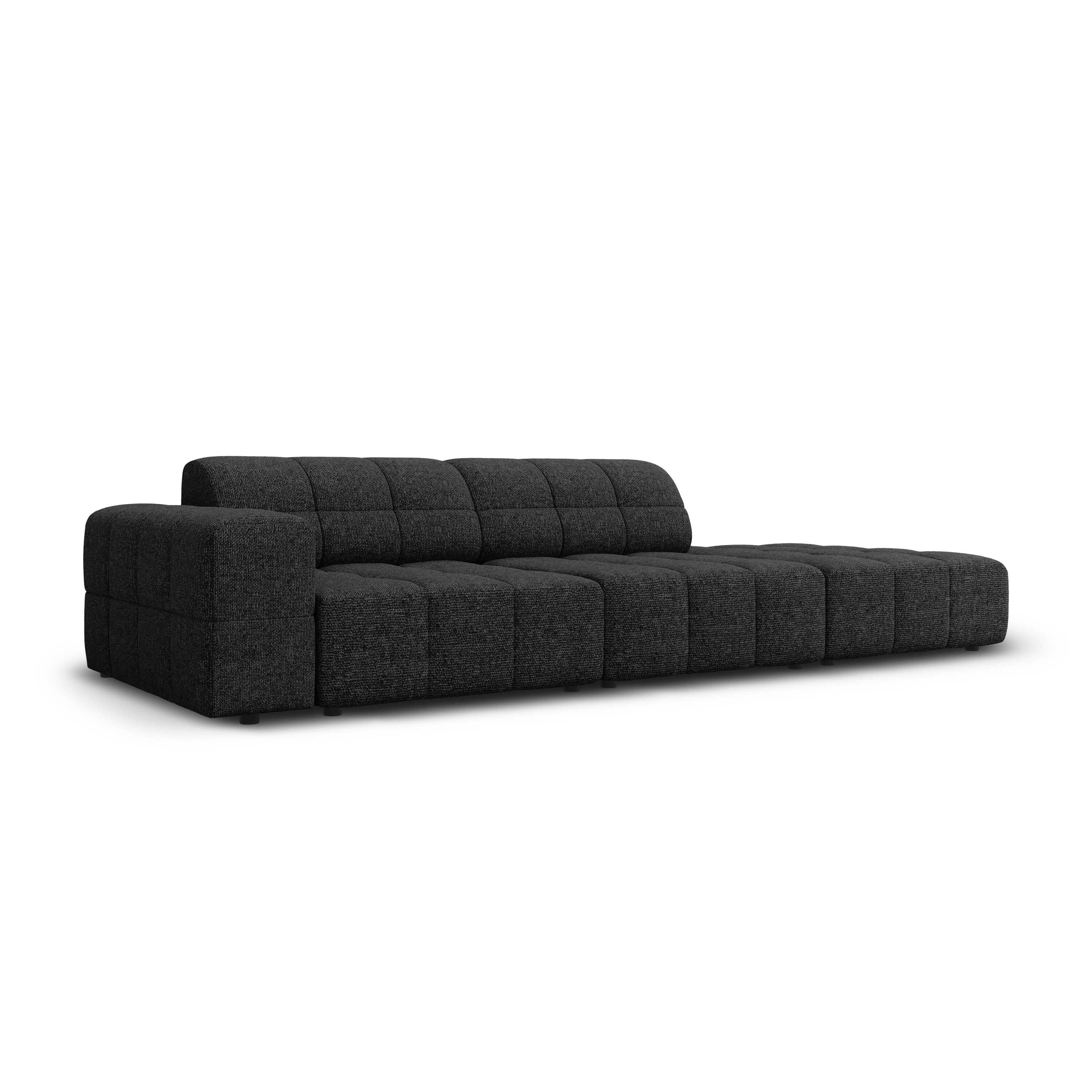 Cosmopolitan Design Chicago 4-zitsbank Rechts Open - Chenille - Zwart