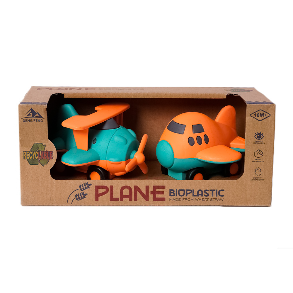 Speelgoedtopdeals BIOplastic Helikopter en Vliegtuig - 9,5 cm