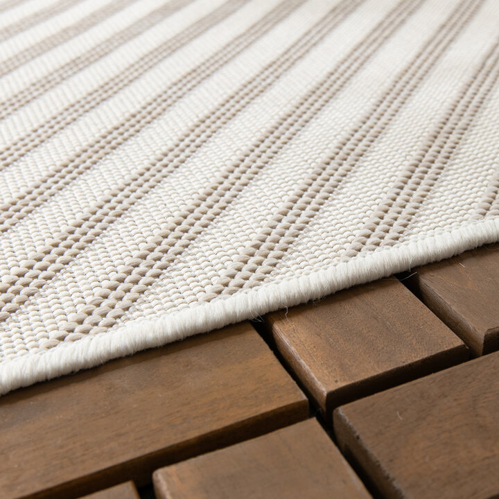 Buitenvloerkleed - Capri Lines Beige/Creme | Stijlvol!