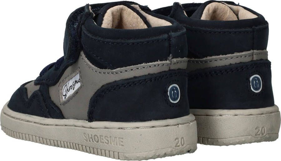 Shoesme Baby Babysneakers Dark Blue Grey Leer