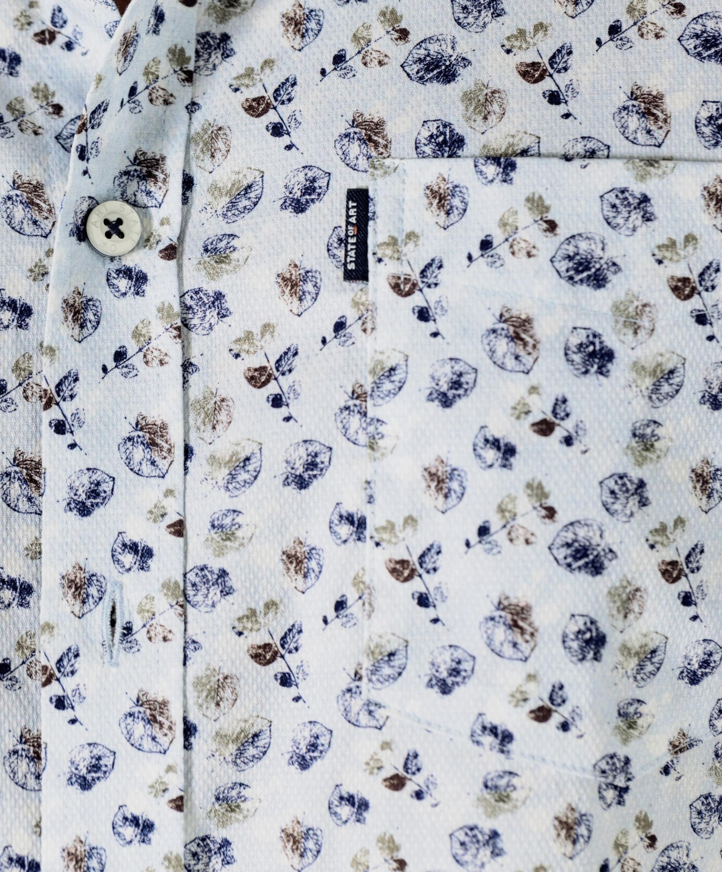 State of Art Heren overhemd lange mouw blauw