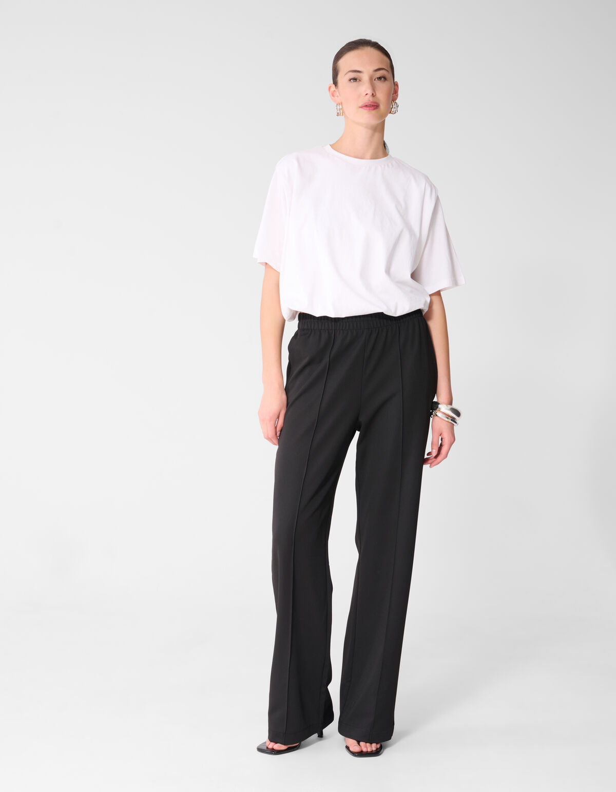 Basis Wide Leg Broek Zwart
