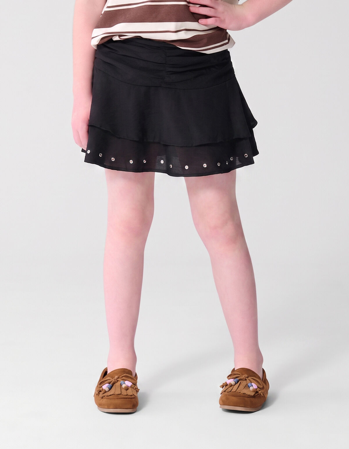Ruffle Stud Rok Zwart
