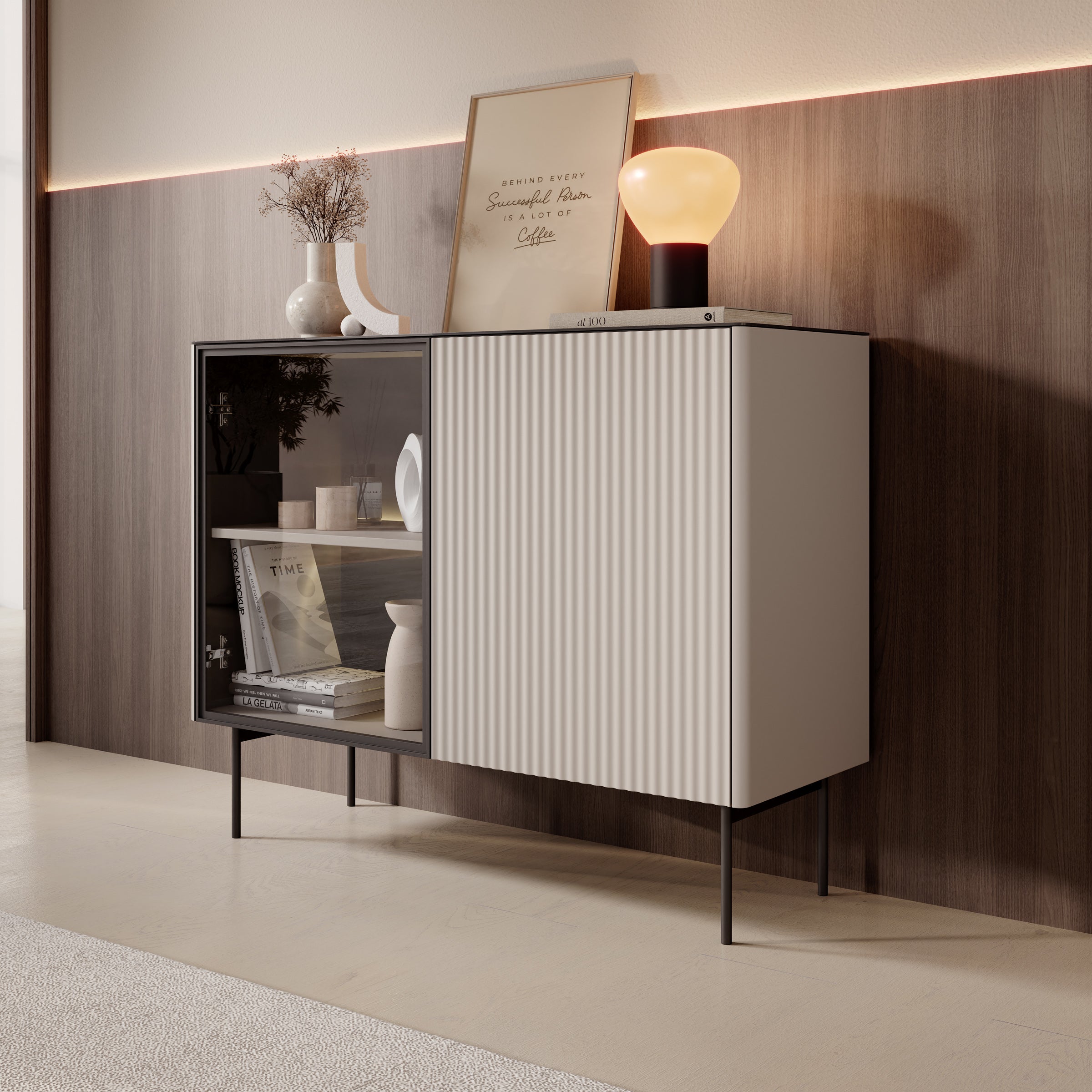 Okari - Dressoir - Beige - 107x39x84 cm