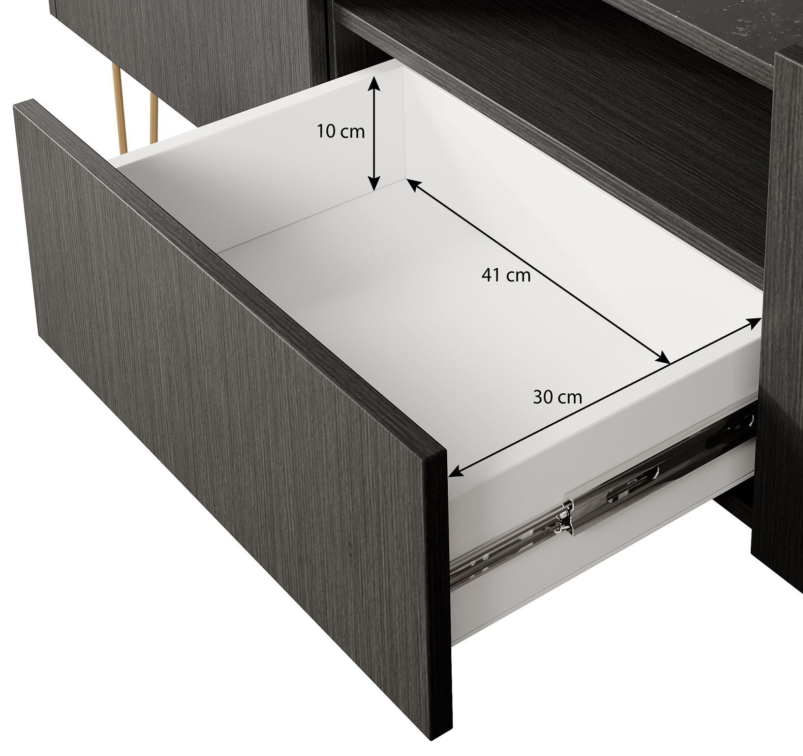 Hacienda - TV-Meubel met 2 deuren - Zwart - 144 cm