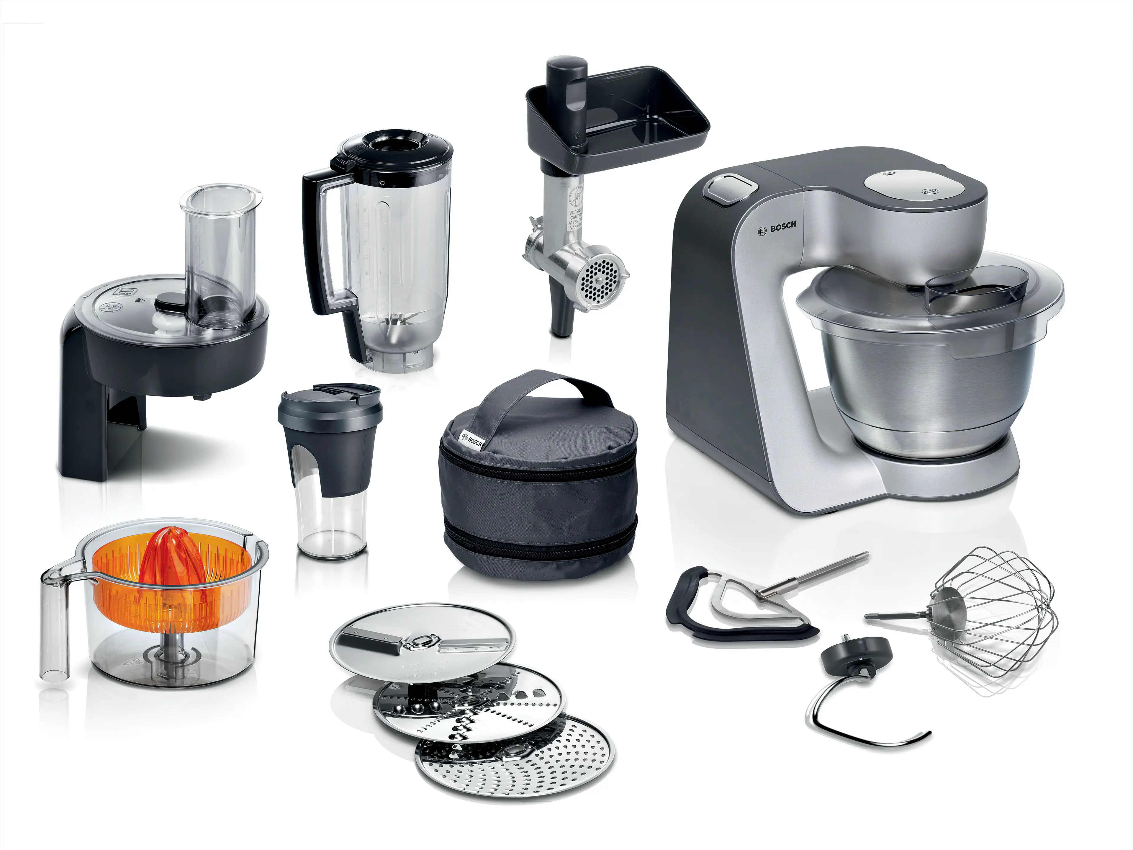 Serie 4 Keukenmachine MUM 5 1000 W Zilver, Donker zilver