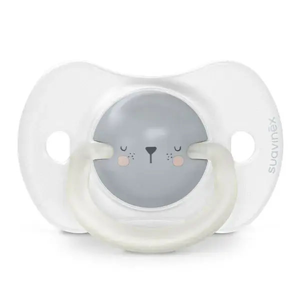 Chupetas fosforescentes Suavinex, pacote com 2 unidades, tamanho Sx Pro 6/18 meses, modelo Night&Day Bear.