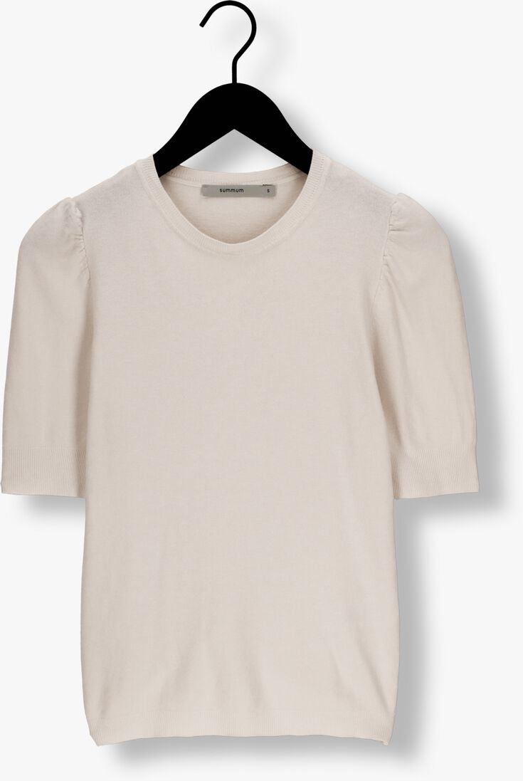 SUMMUM witte summum trui short sleeve sweater basic knit