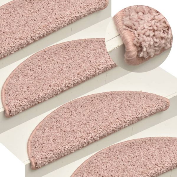 Tapete/carpete para Degraus 15 Peças 65x21x4 cm Rosa Claro - 322377