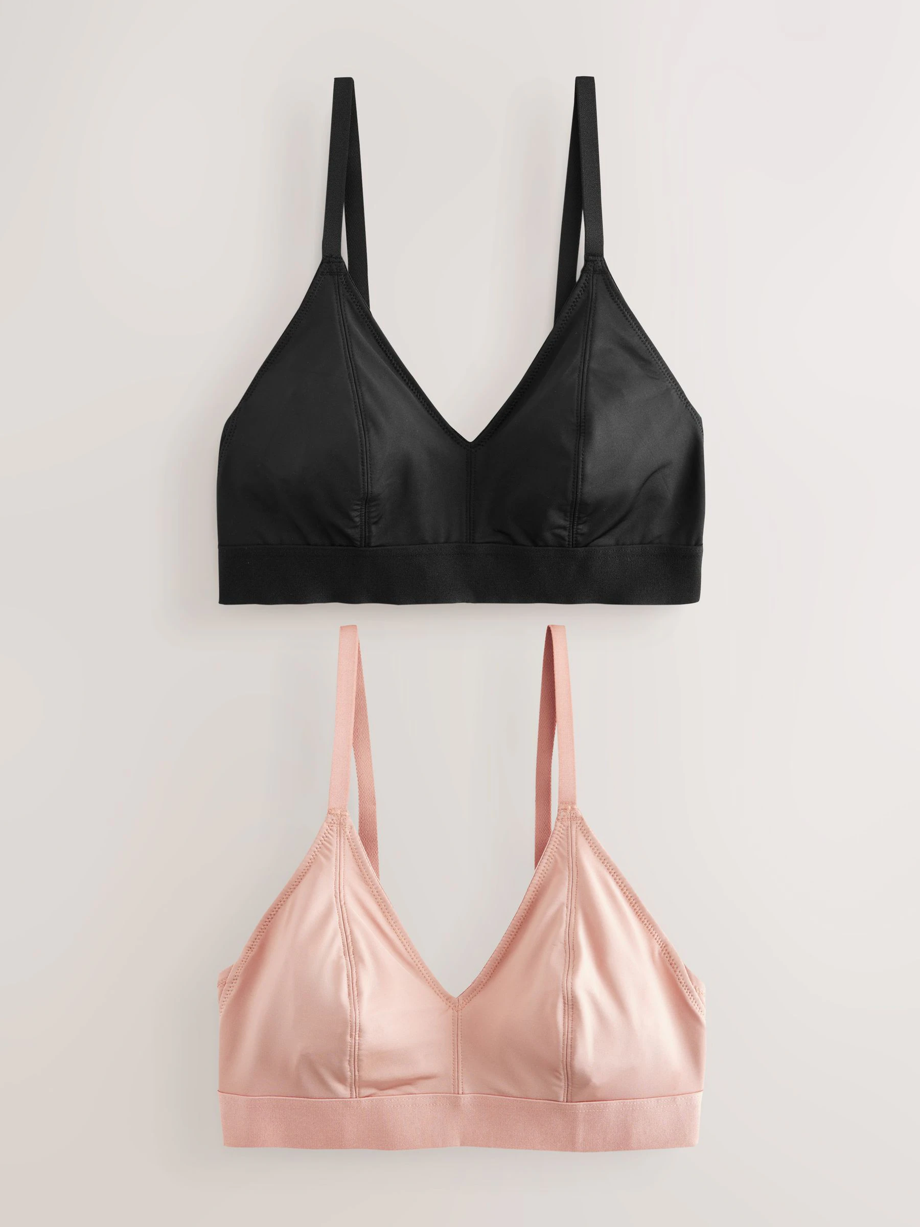 Zwart/huidskleurig - DD+ Ultimate Comfort Bralettes zonder beugel 2 verpakking