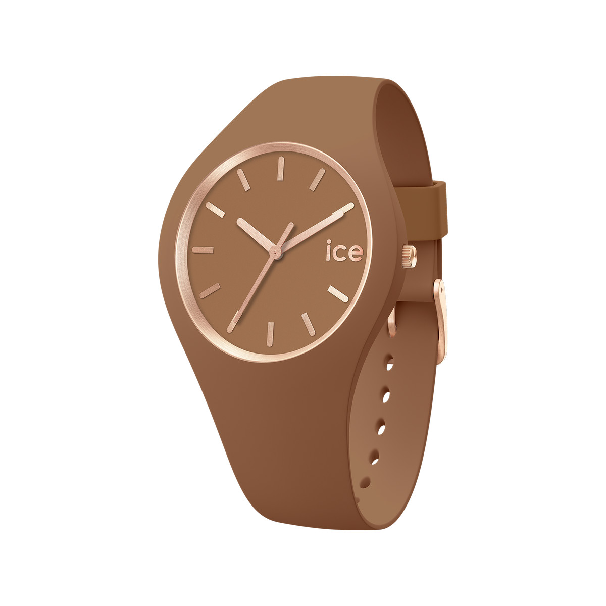 Montre ICE WATCH femme plastique marron bracelet caoutchouc marron
