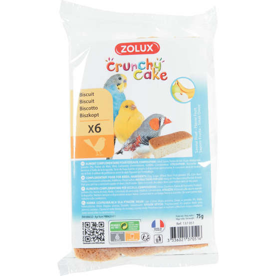 Friandise Crunchy Cake pomme et banane pour perruches, canaris x6