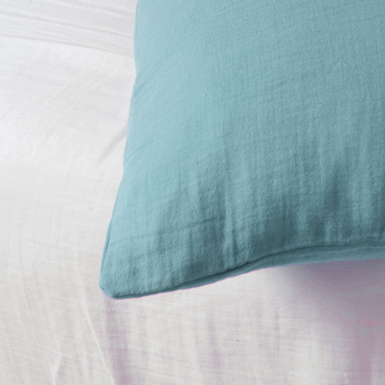 Febronie Home Taie d'oreiller 100% Gaze de Coton Clara bleu ciel