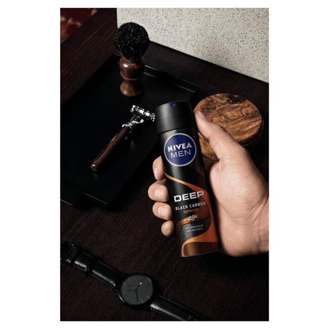 NIVEA MEN DEEP Black Carbon Espresso Deodorant Spray 150 ML