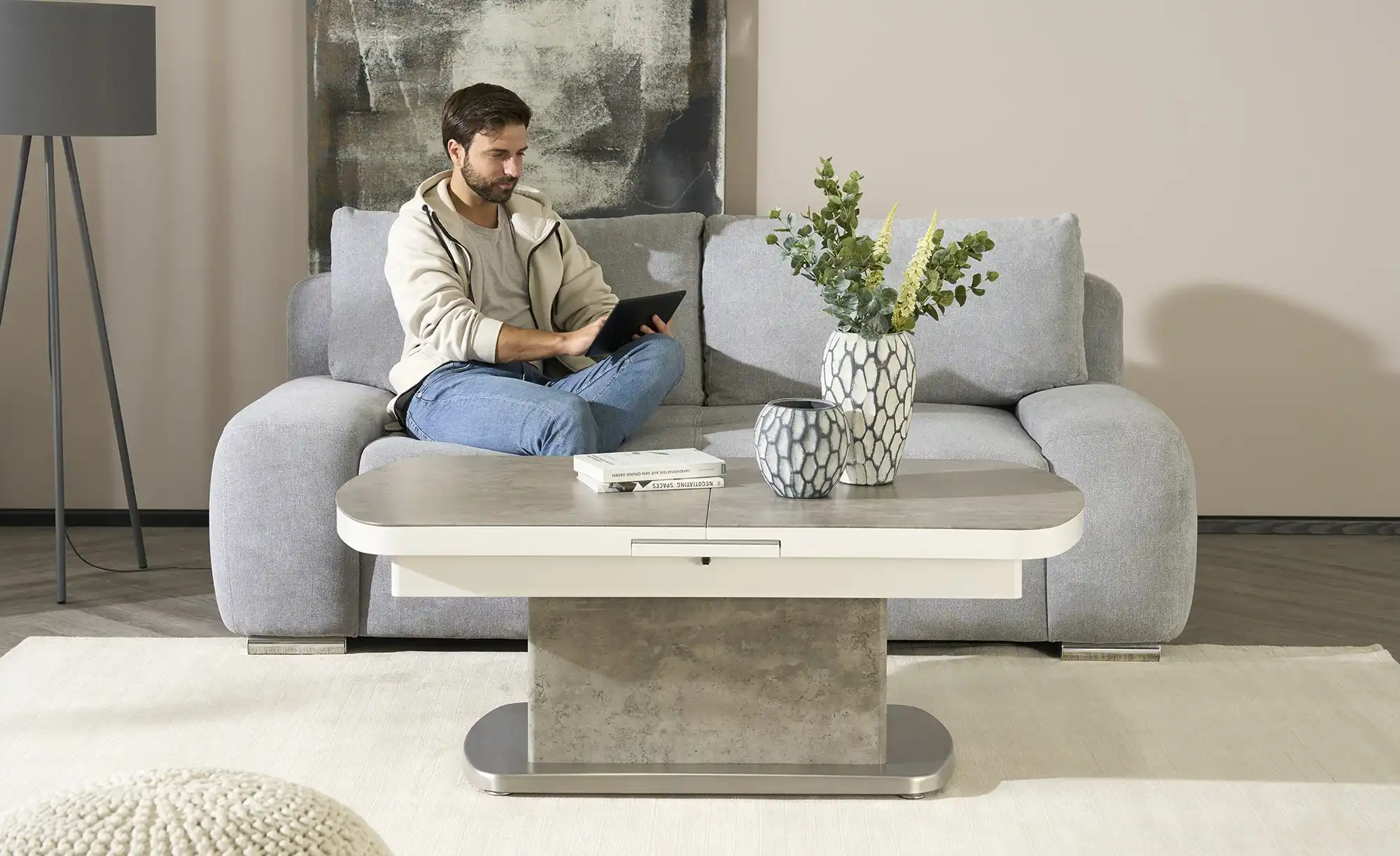 Couch- und Esstisch höhenverstellbar und ausziehbar Sizilien