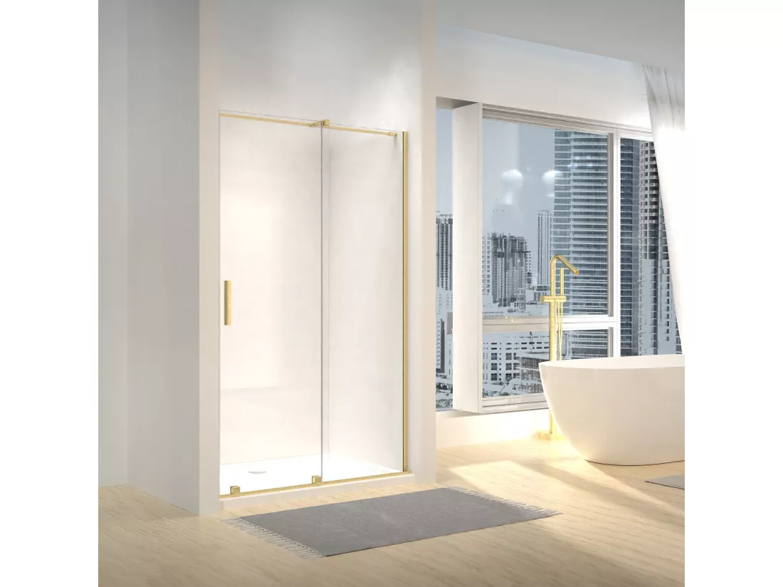Porte De Douche Rea Montana 130 Brush Gold + Profilé