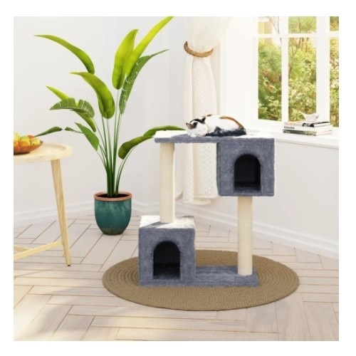 Arranhador duplo Vidaxl cinza claro para gatos