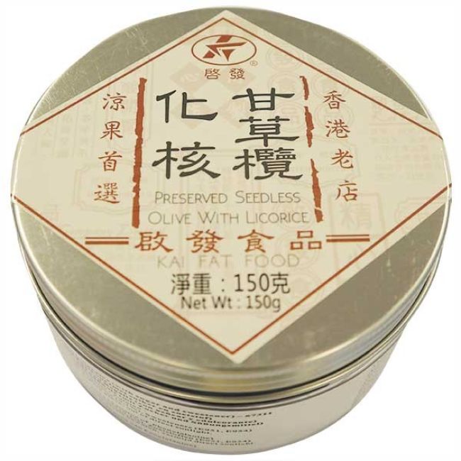 Kai Fat Geconserveerde Pitloze Olijven Met Zoethout 150g