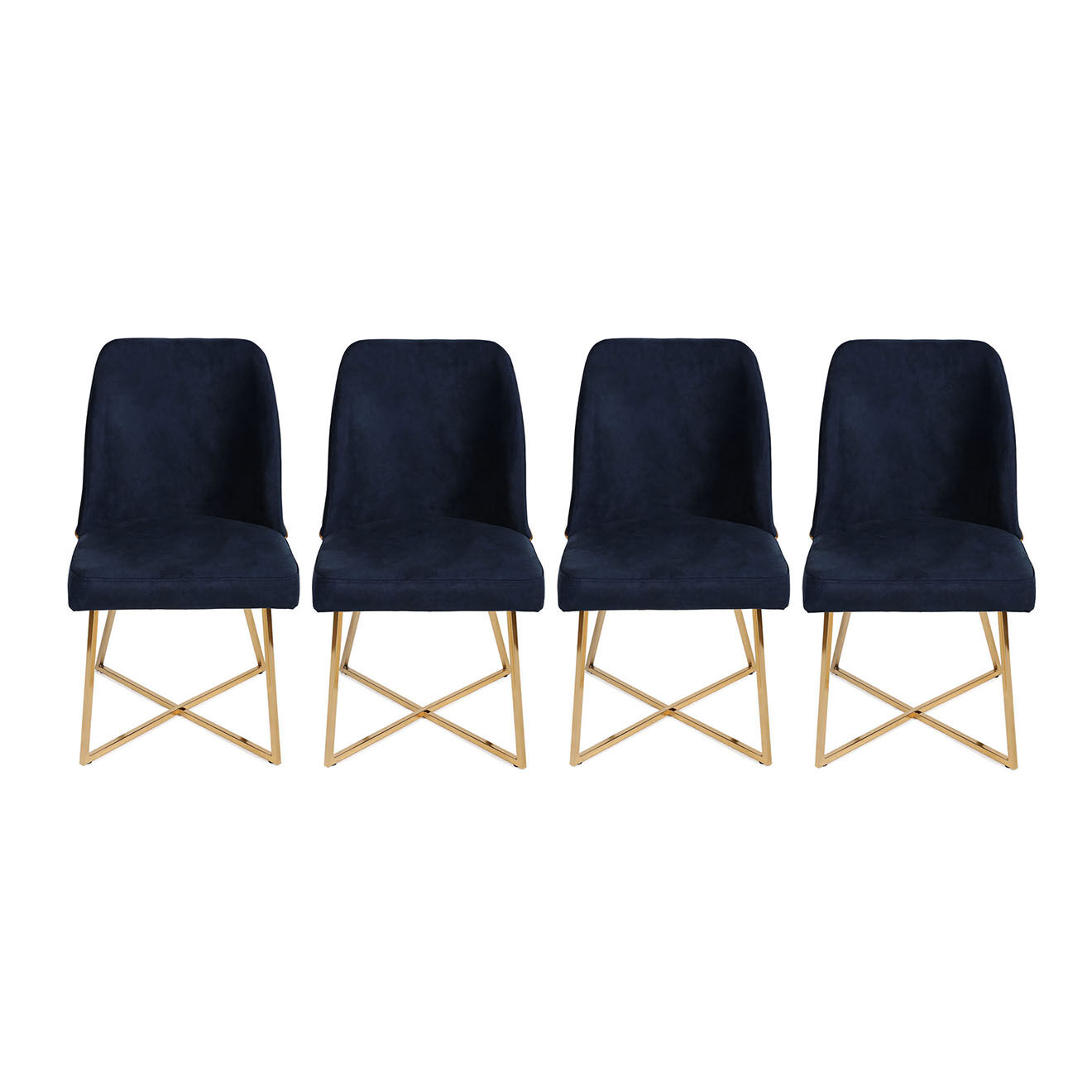 Wooden Art 4 Chaises Madrid bleues - 50x90x49 cm