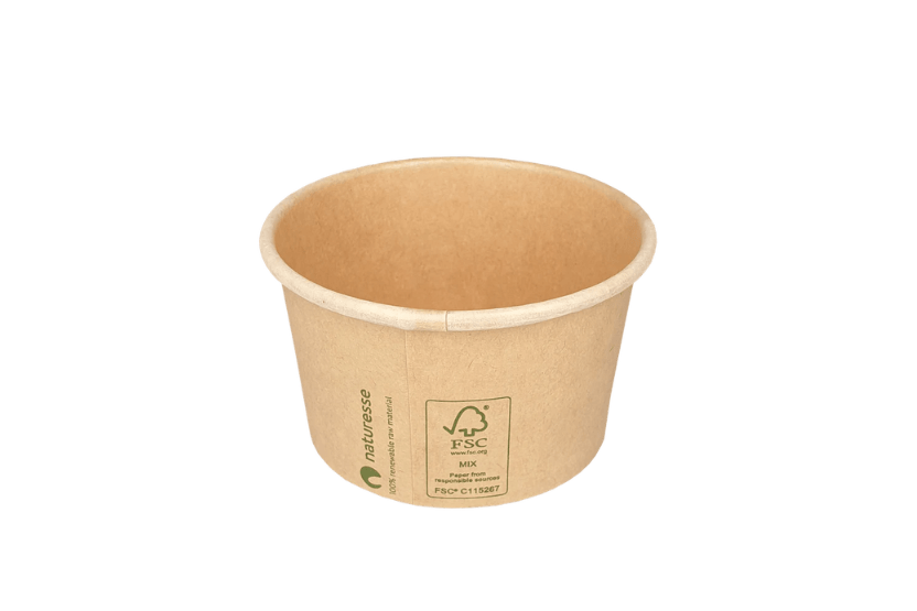 Bakje 150 / 180cc Ø85mm 5oz karton kraft met BIO coating