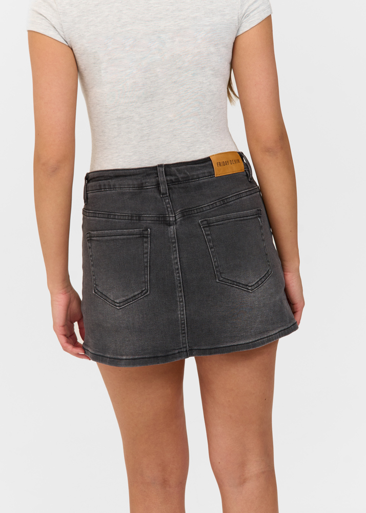 Denim stretch skort iron zwart