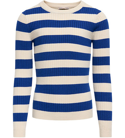 Kids Only Bluse - Rib - Strick - KogKarol - Birch/Mazarine Blue