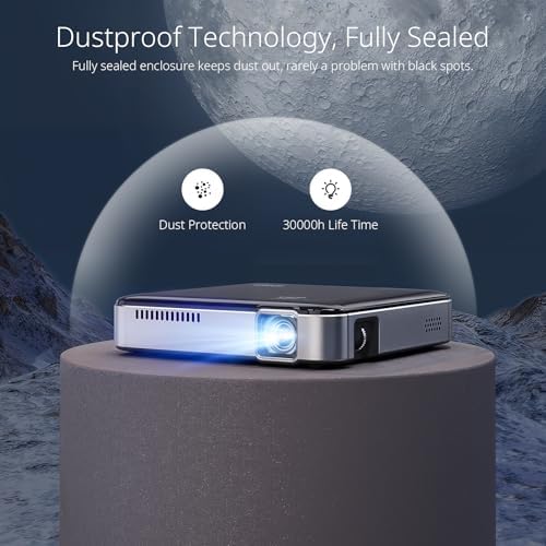 Mini Projecteur YOTON, Vidéoprojecteur DLP, Full HD 1080P Supporté, Batterie Intégrée, Rétroprojecteur Portable à Focale Ultra Courte, adapté au Cinéma Extérieur/Home, capacité HDMI/TV Stick : High Tech