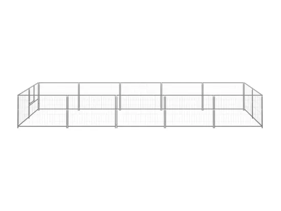 Chenil extérieur cage enclos argenté 500 x 200 x 70 cm 02_0000229