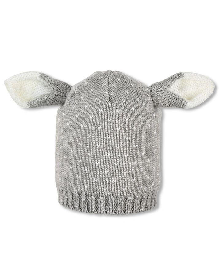 Strick-Mütze KLEINER FUCHS in silber melange