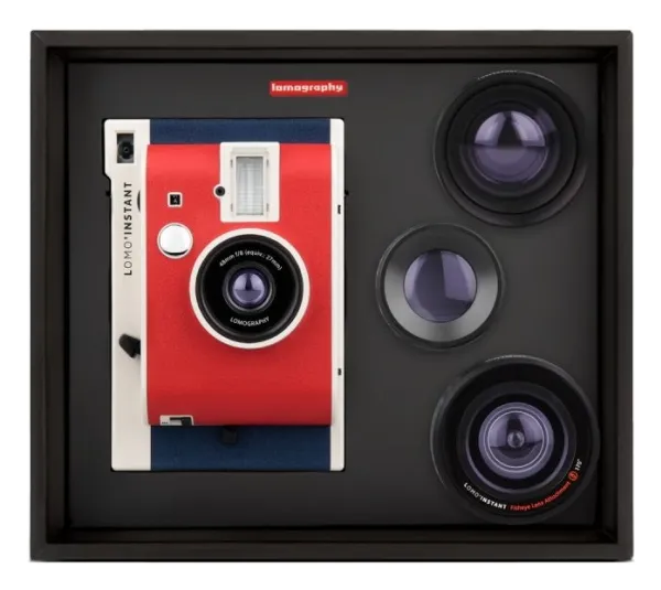Lomography Lomo’Instant, Blå, Rød, Hvid, 0.4 - 8, Automatisk, 1/125 sek./side, AAA, 6 V