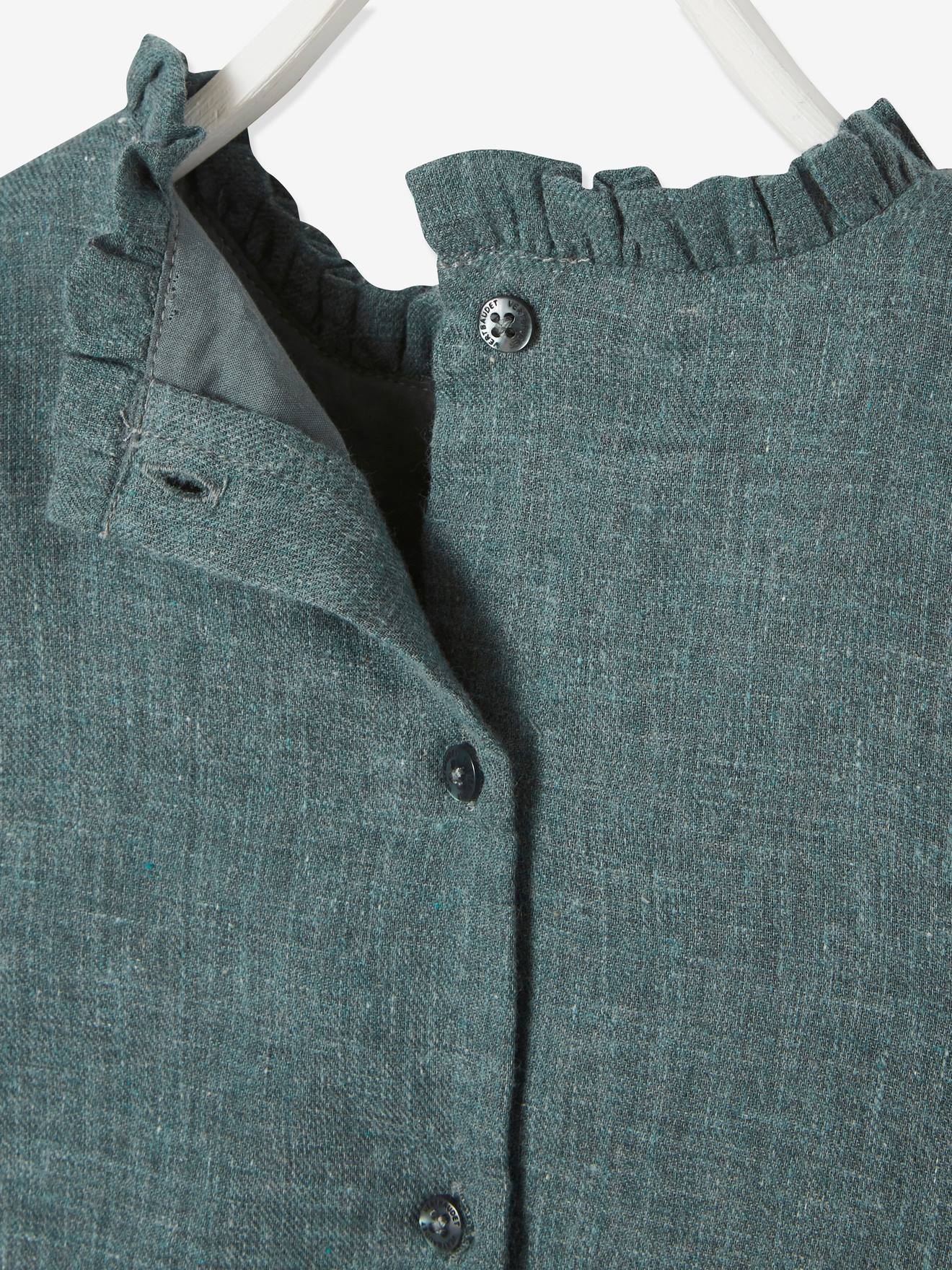 Vestido com aplique bordado, para bebê, cinza mesclado claro