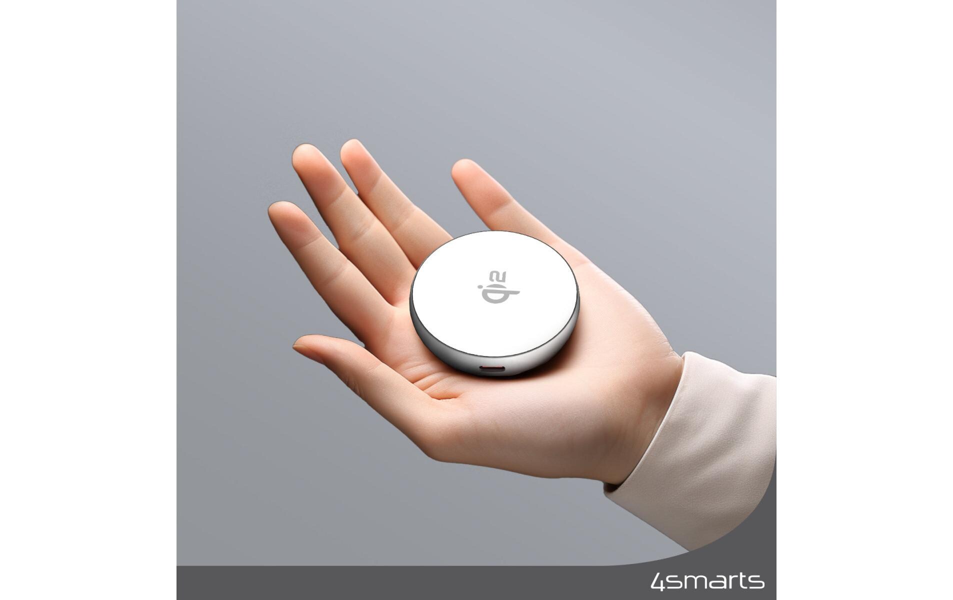 Wireless Charger Kickstand Qi2 Silber / WeissUniverselles MagSafe-kompatibles kabelloses Ladegerät mit magnetischer Befestigung