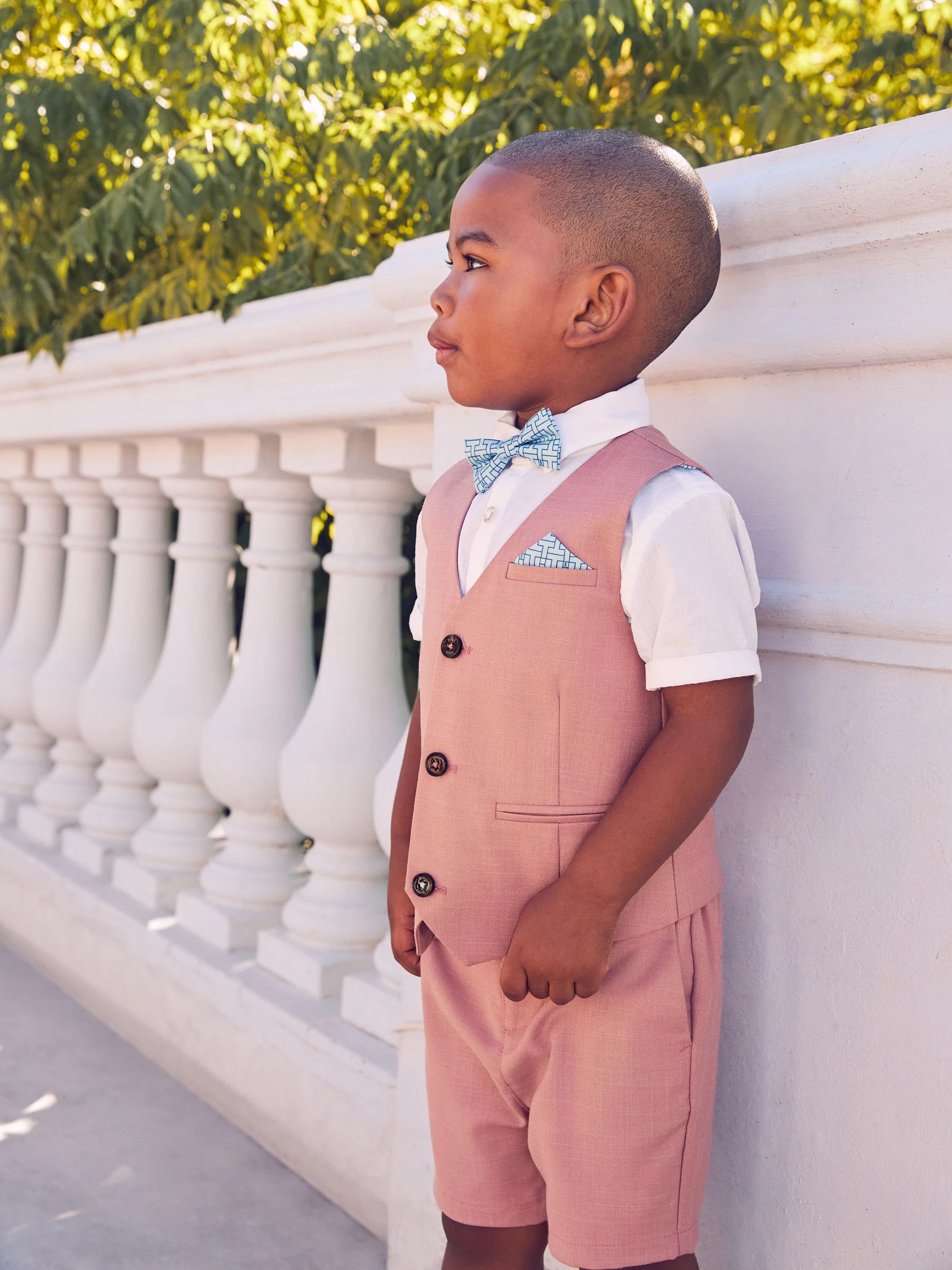 Baker by Ted Baker roze overhemd, gilet en short set