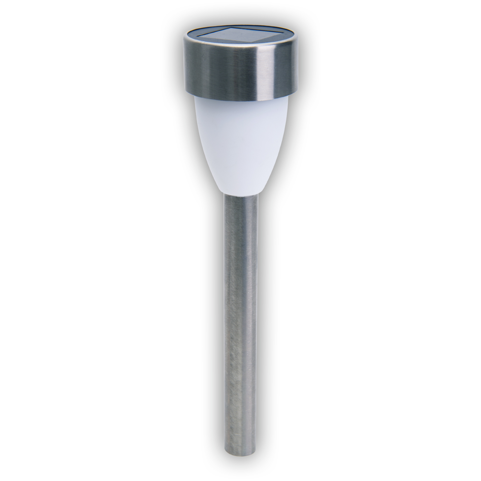 6er-Set LED-Solar-Erdspieß - Edelstahl - Flammeneffekt