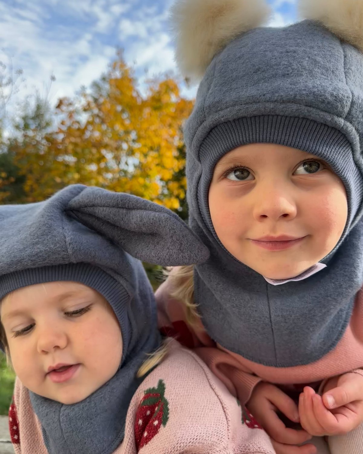 Balaclava Ull 2-Lags – Børstet Ullfleece | Alpaca Pompoms