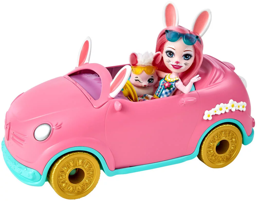 ENCHANTIMALS MINI POUPEE-  VOITURE LAPIN MOBILE