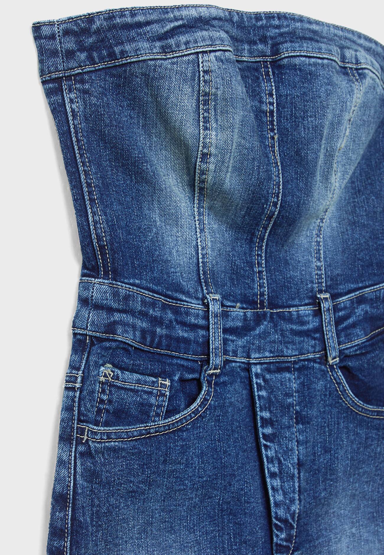 Vestido jeans com fenda