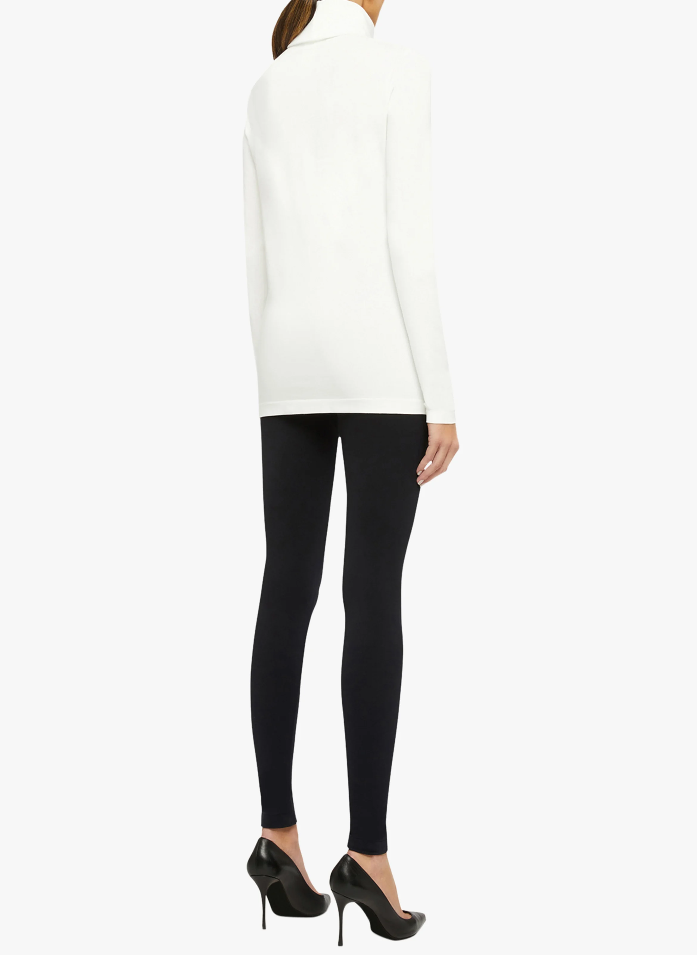 Aurora Pullover - Pull-over ajusté col roulé | Blanc