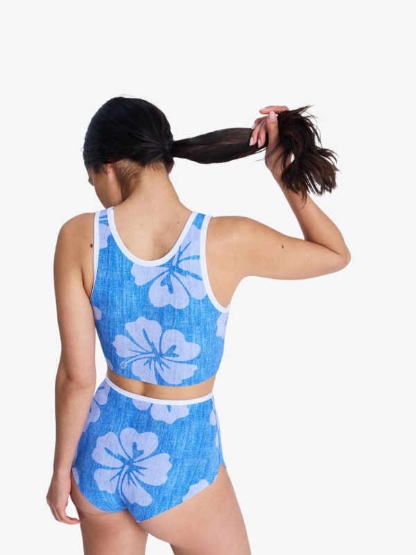 1mm Rise Natural Top en néoprène réversible Bleu Femme