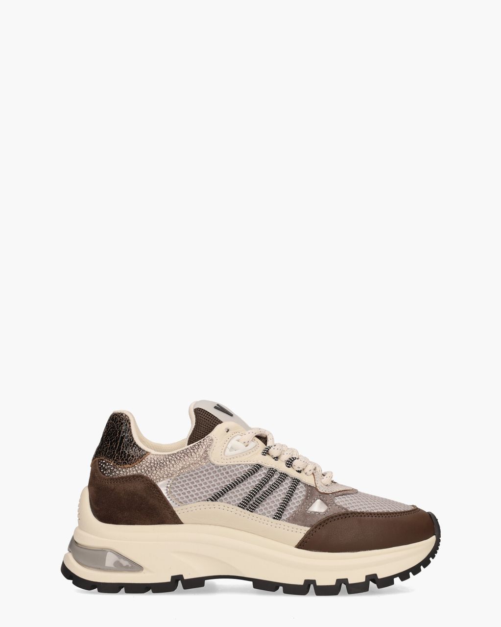 Via Vai Liz Dae Donkerbruin/Taupe Damessneakers