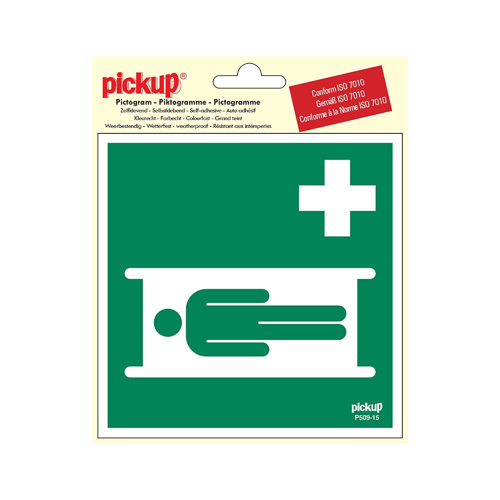 SKILT PICKUP PICTOGRAM BÅRE15 X 15 CM